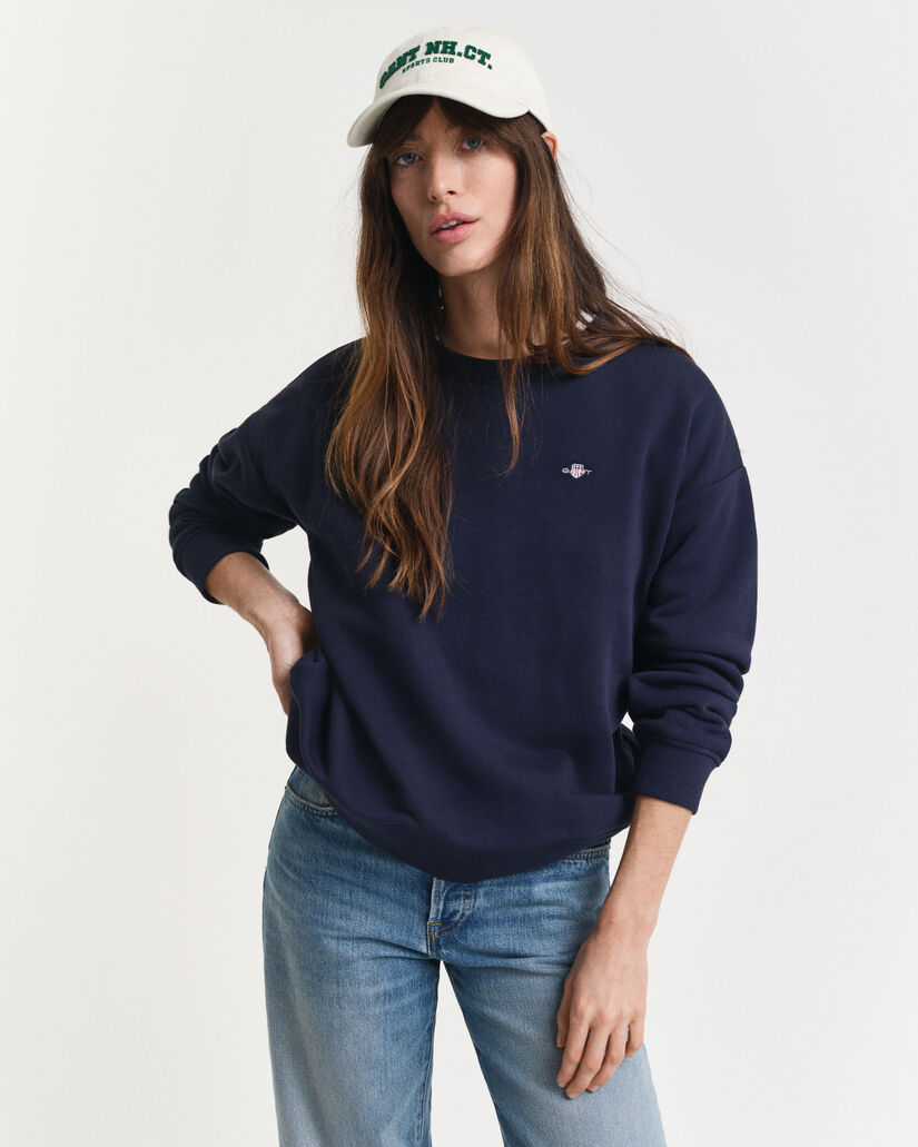 Shield sweatshirt met ronde hals