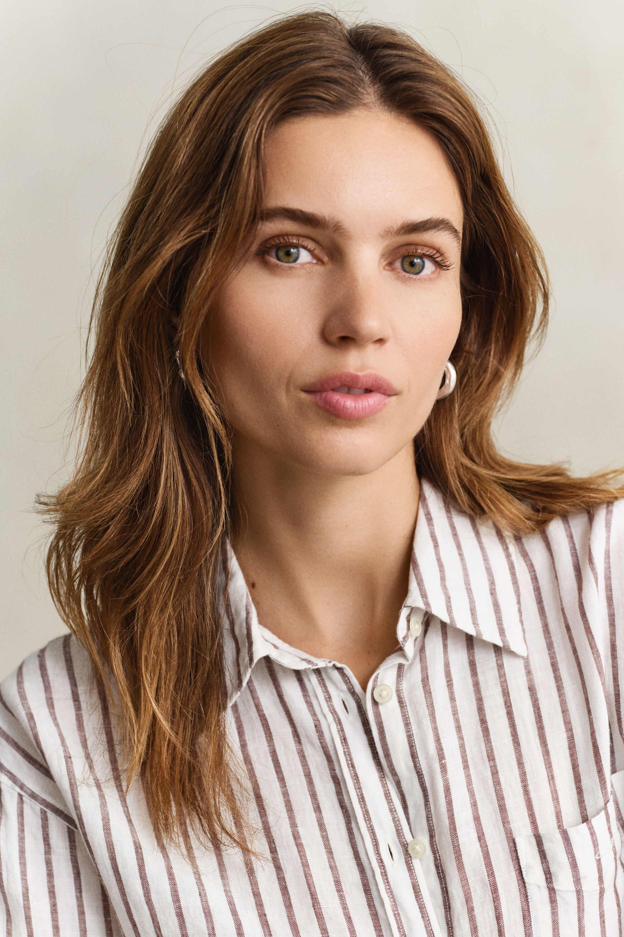 Relaxed Fit linnen overoverhemd met strepen