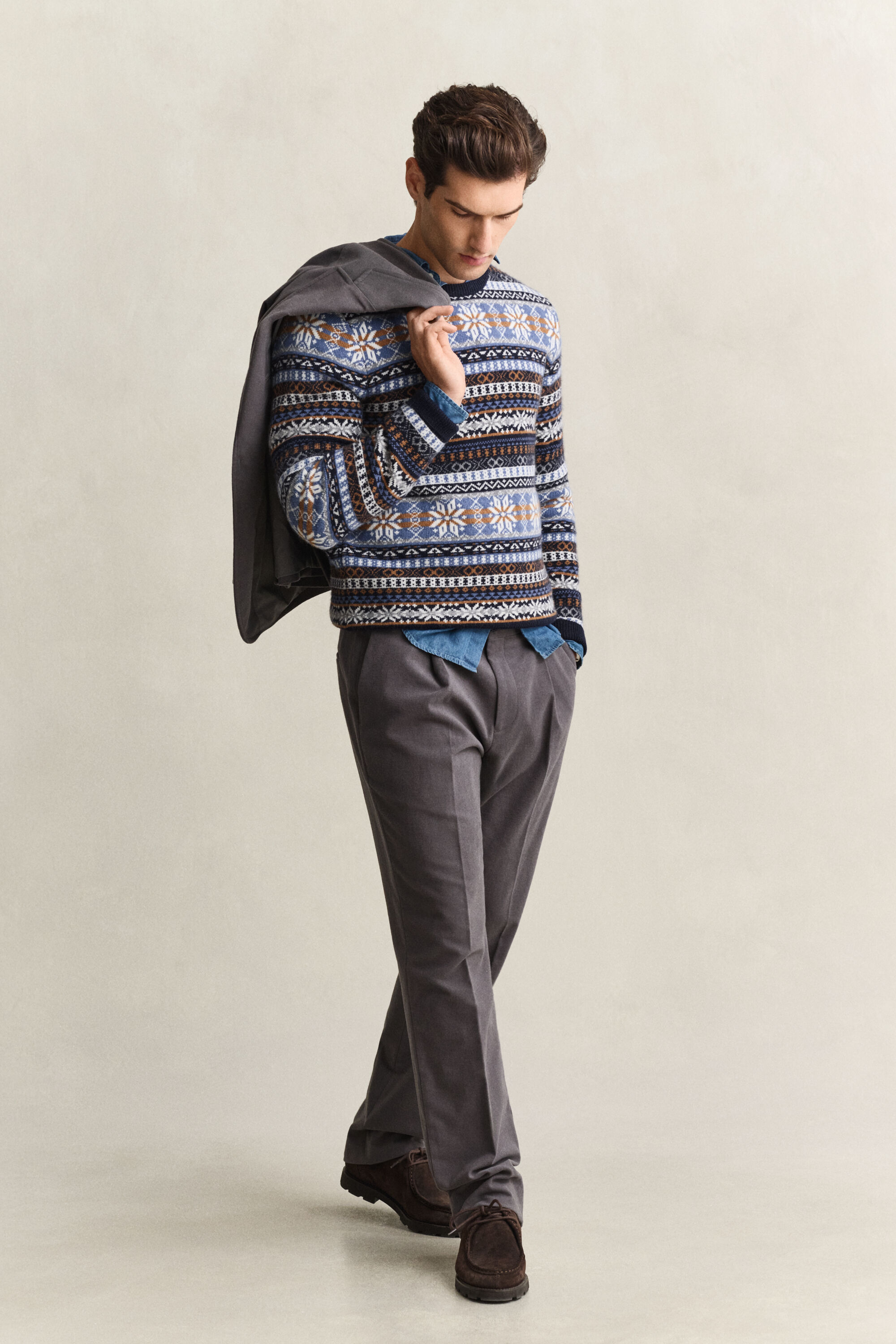 Fair Isle trui met ronde hals