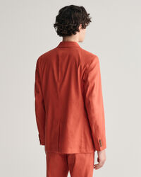 Kostuumblazer van katoen en linnen