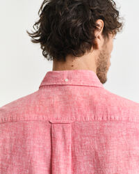 Regular Fit overhemd met korte mouwen van katoen en linnen