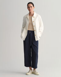 Cropped broek met wijde pijpen en ceintuur