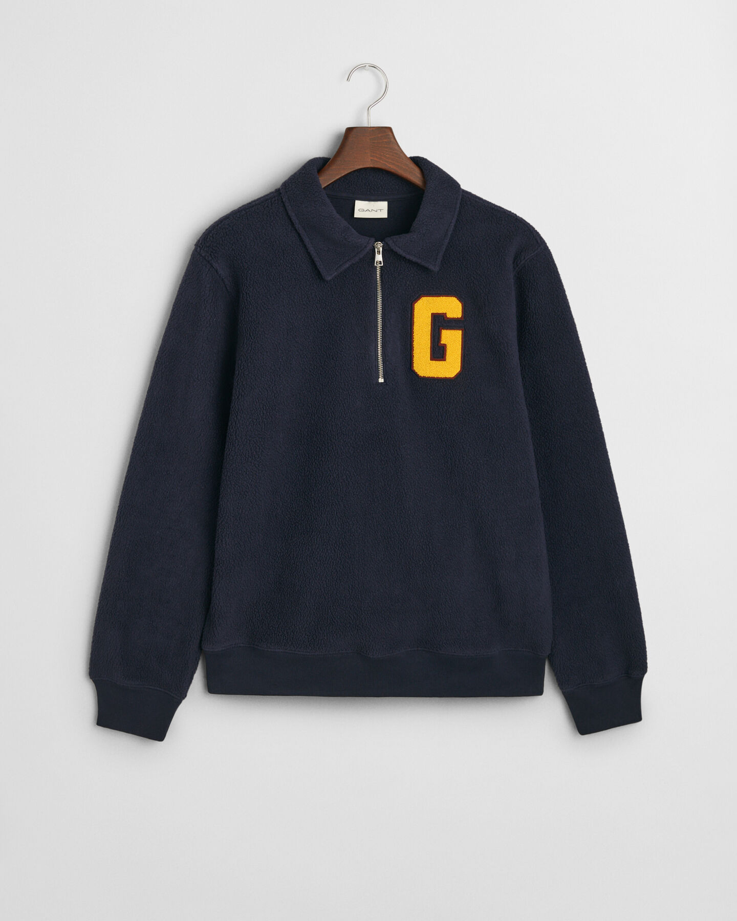 Graphic fleece trui met korte rits