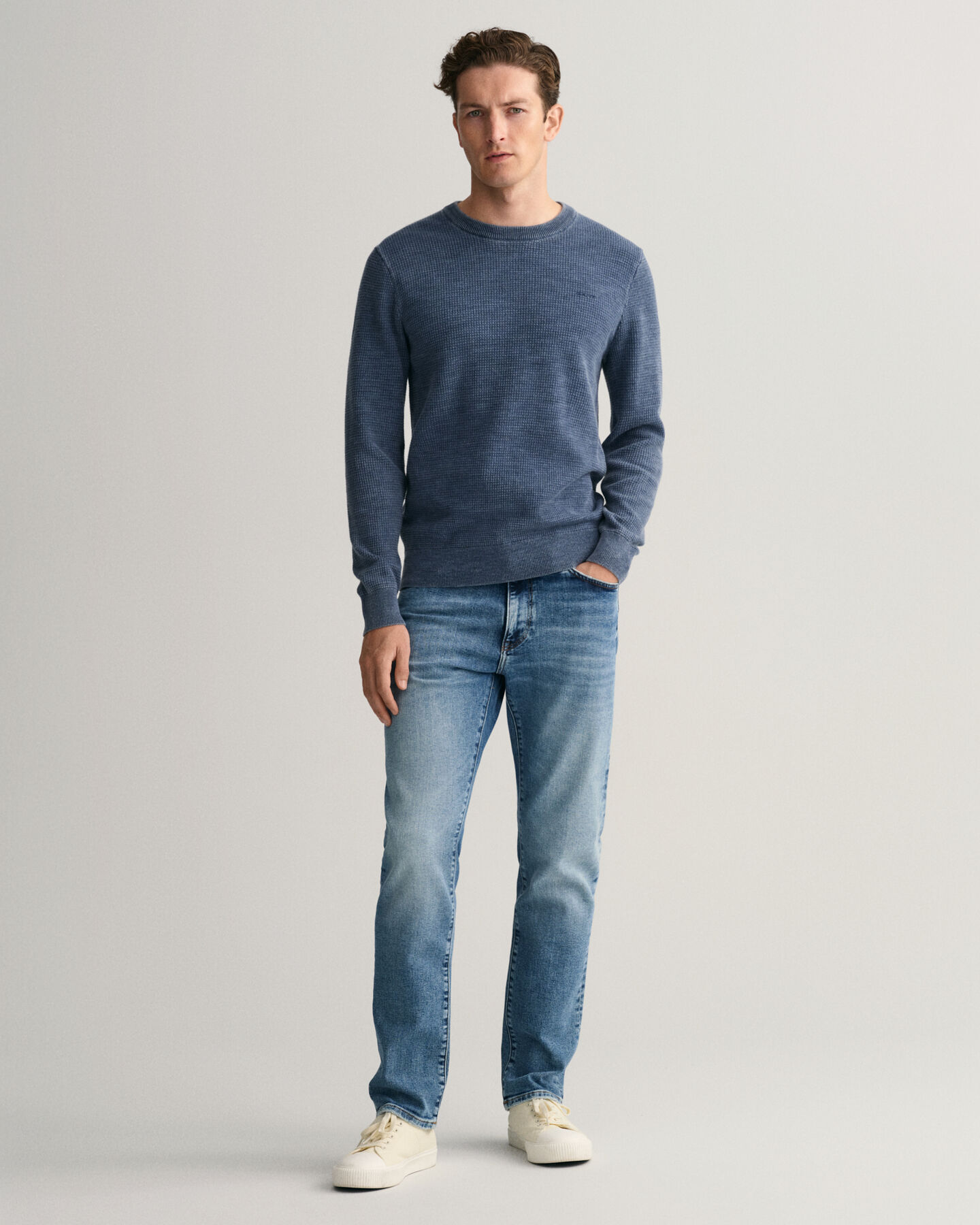 Sunfaded sweater met ronde hals