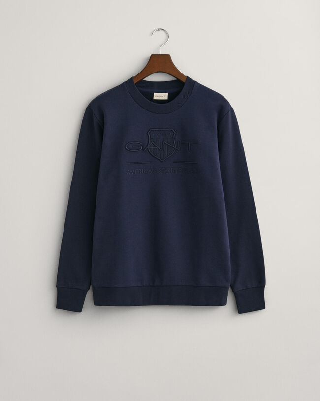 Tonal Shield sweatshirt met ronde hals