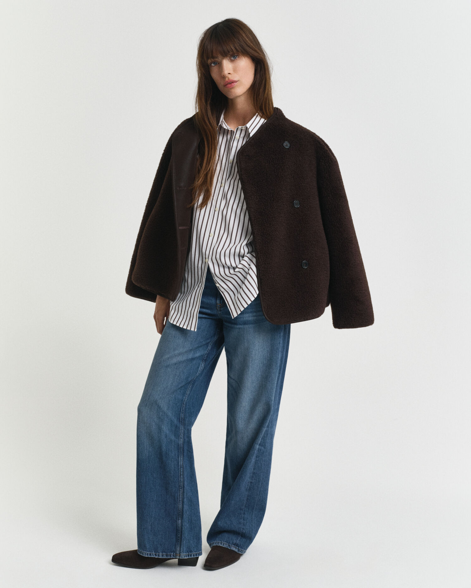 Relaxed Fit Classic overoverhemd van poplin met strepen