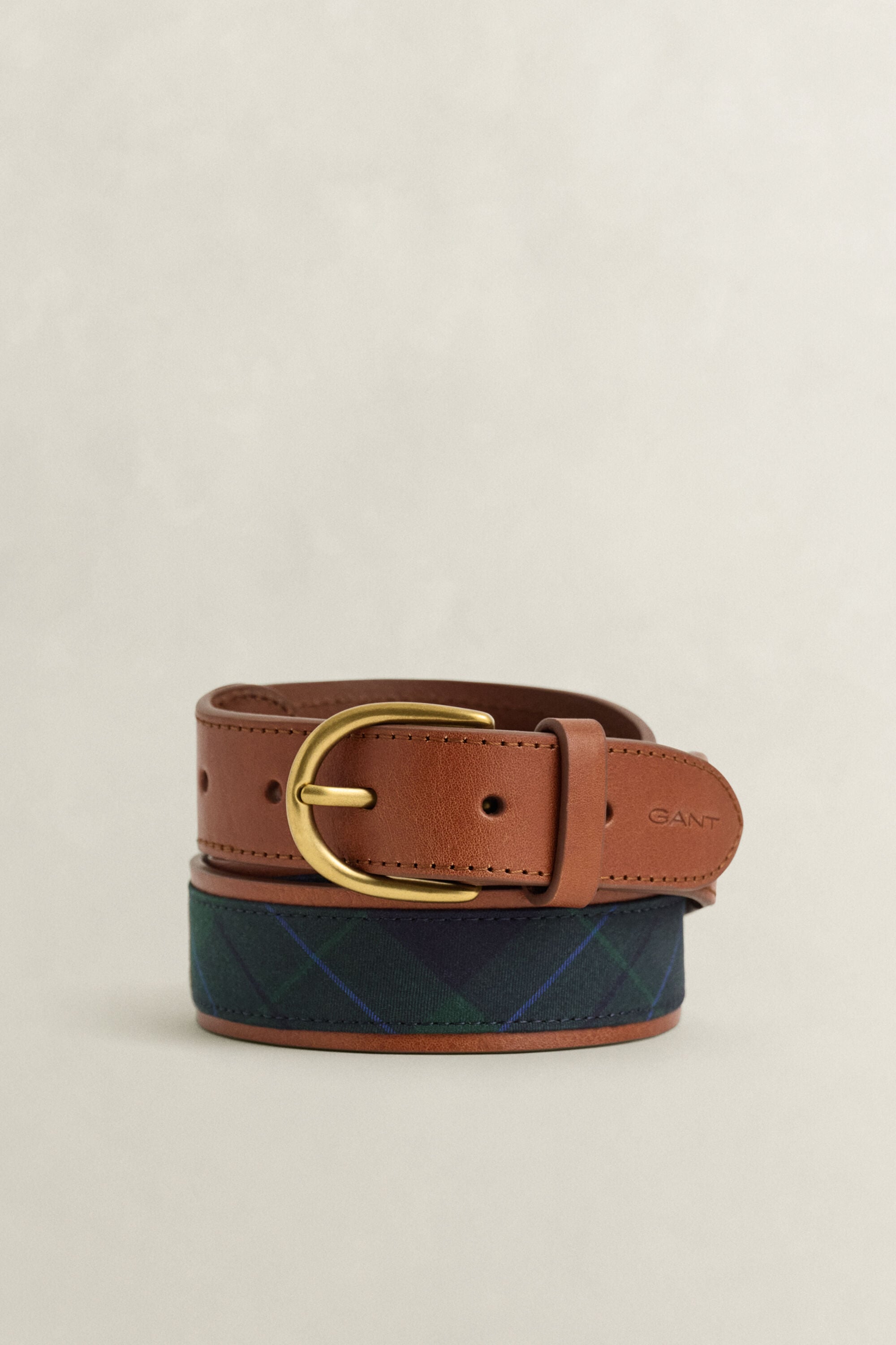 Geruite riem en pasjeshouder in cadeauverpakking