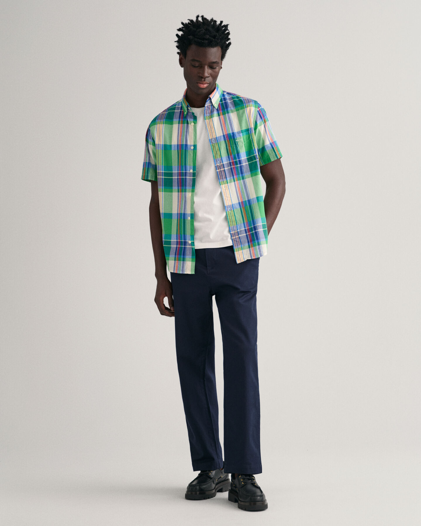 Regular Fit Madras overhemd met korte mouwen