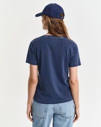 Sunfaded T-shirt met V-hals