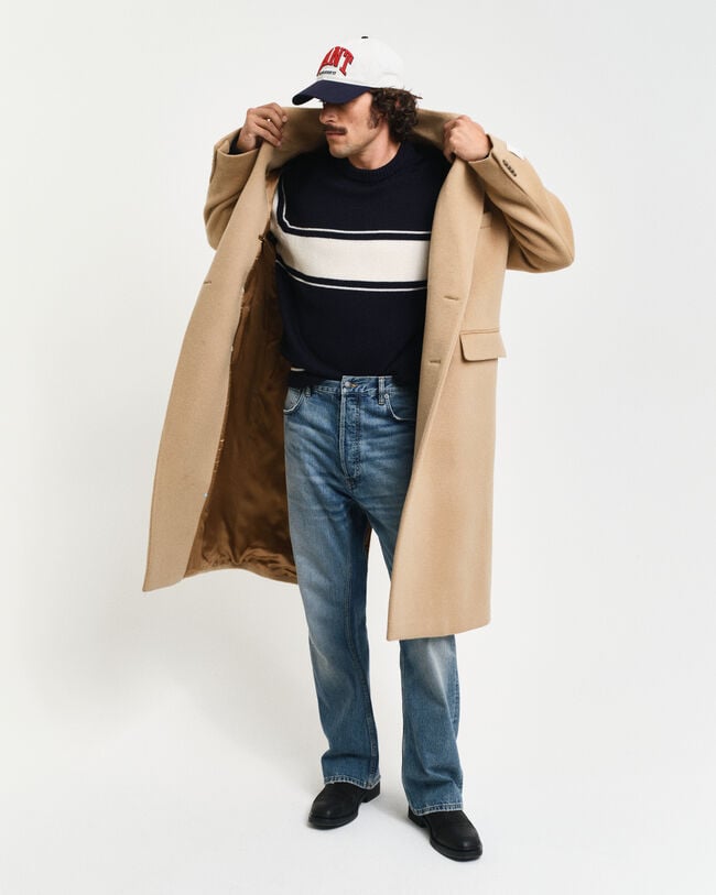 Double-breasted wollen jas