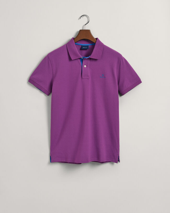 Piqu&eacute; poloshirt met contrasterende kraag