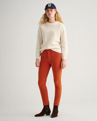 Farla Slim Fit cropped jeans van corduroy