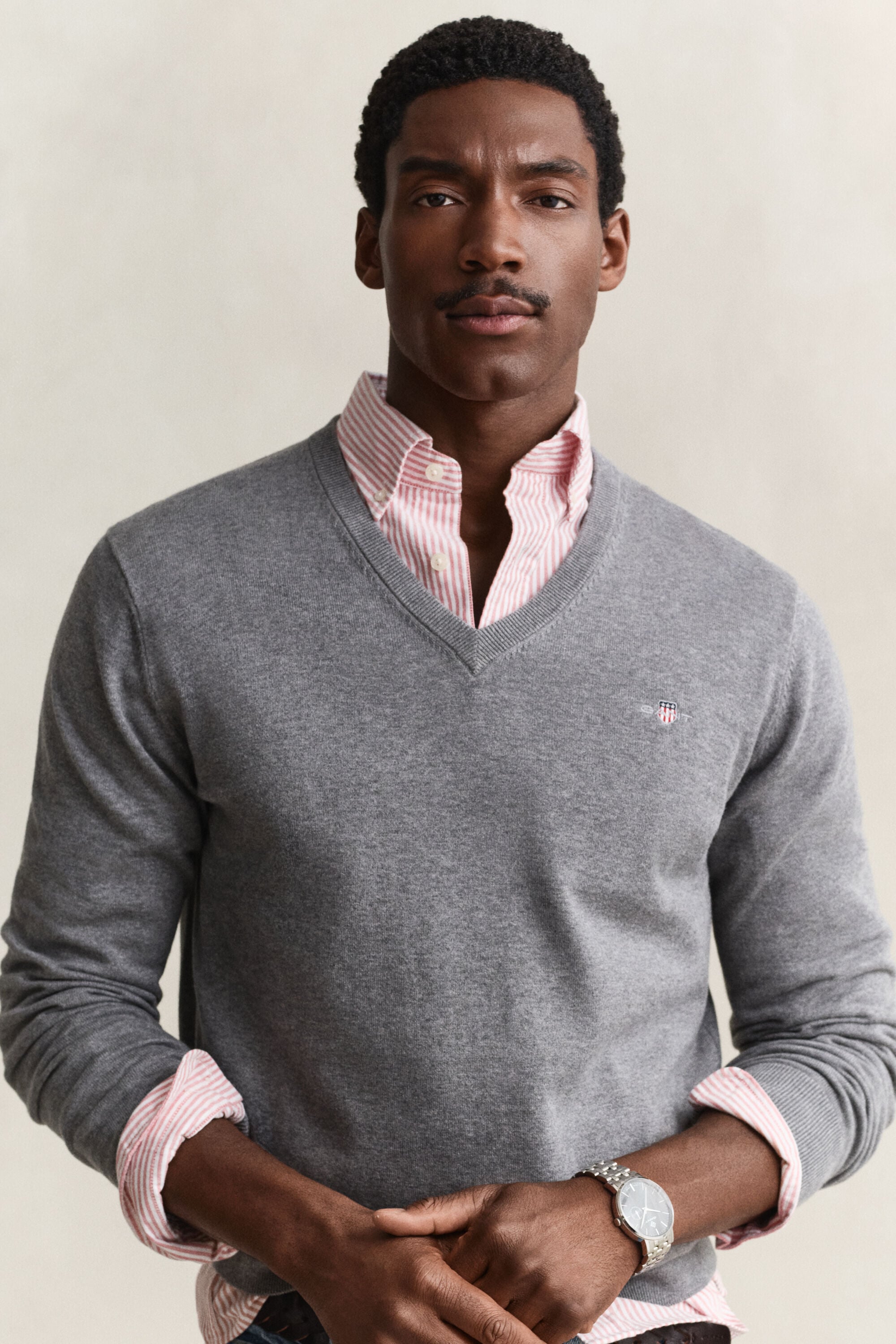 Katoenen sweater met V-hals