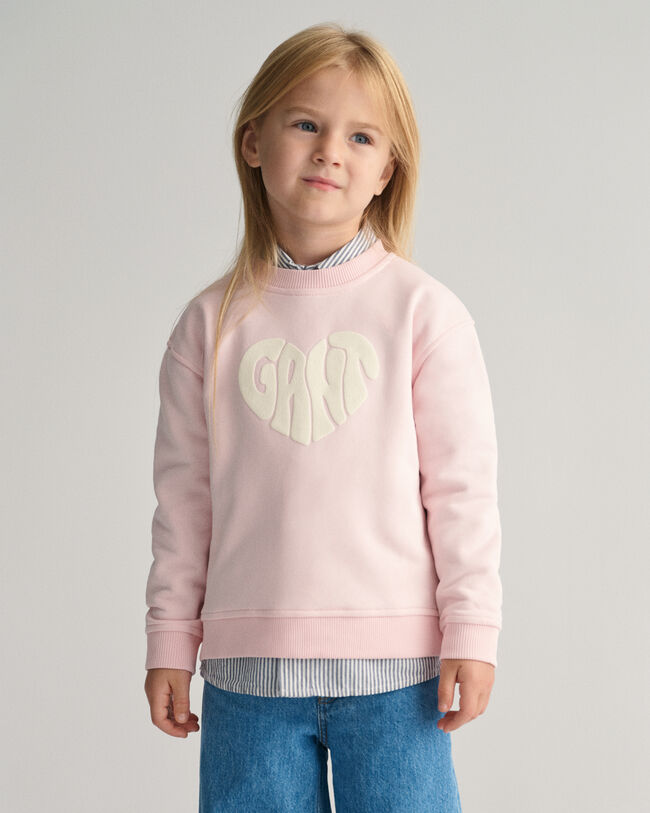 Girls Heart Graphic sweatshirt met ronde hals