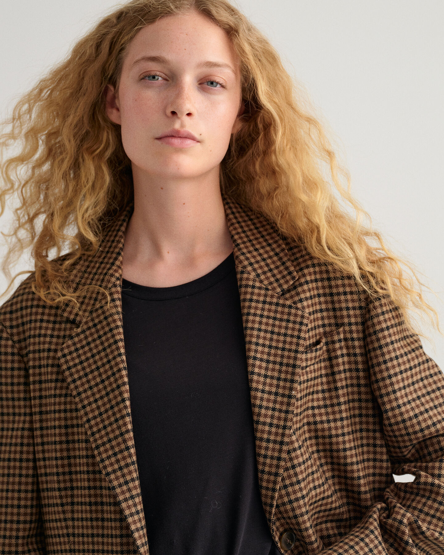 Oversized geruite blazer