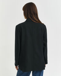 Relaxed Fit blazer met dubbele knopenrij van een wolmix met jute