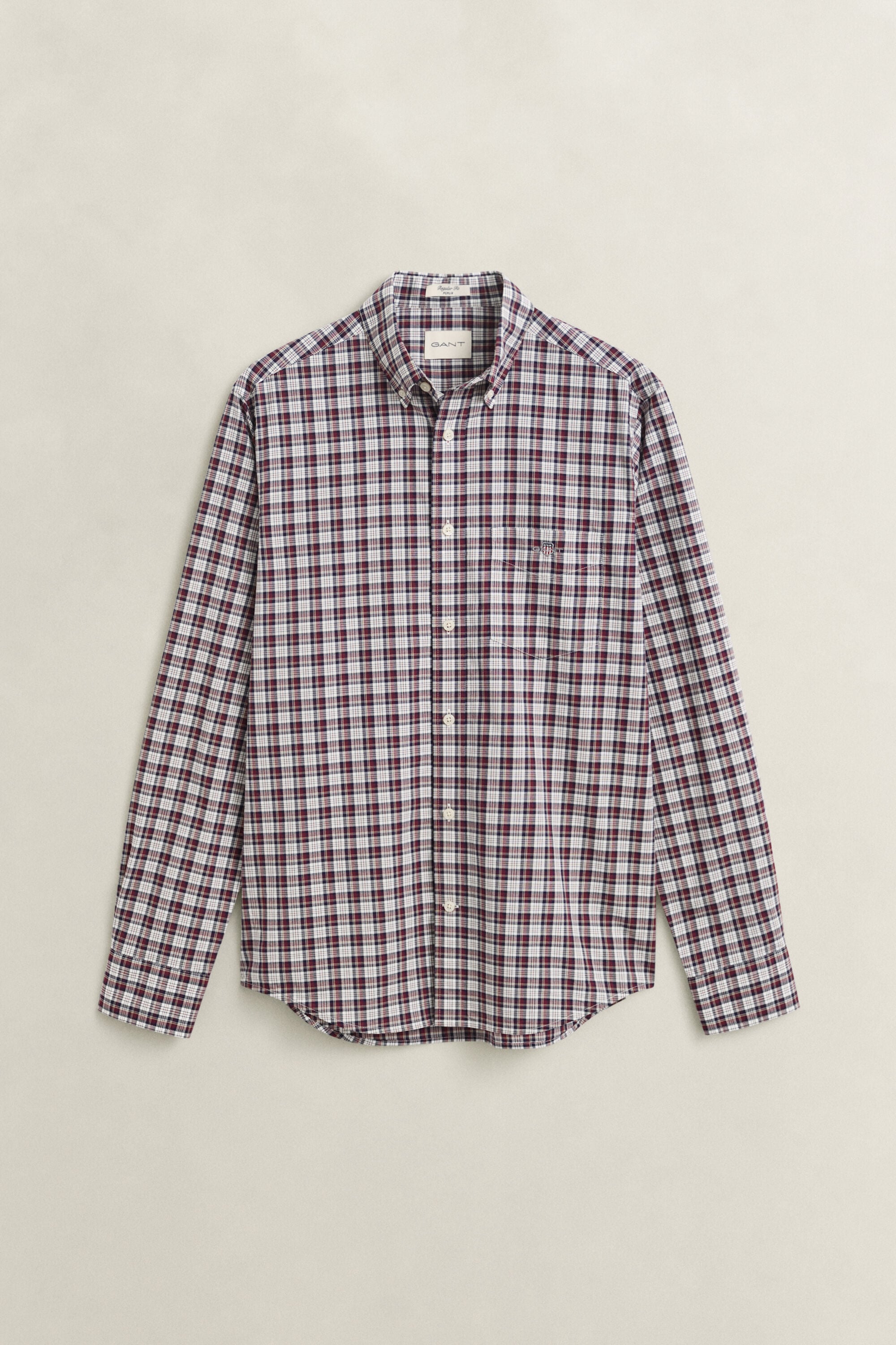 Geruit poplin overhemd