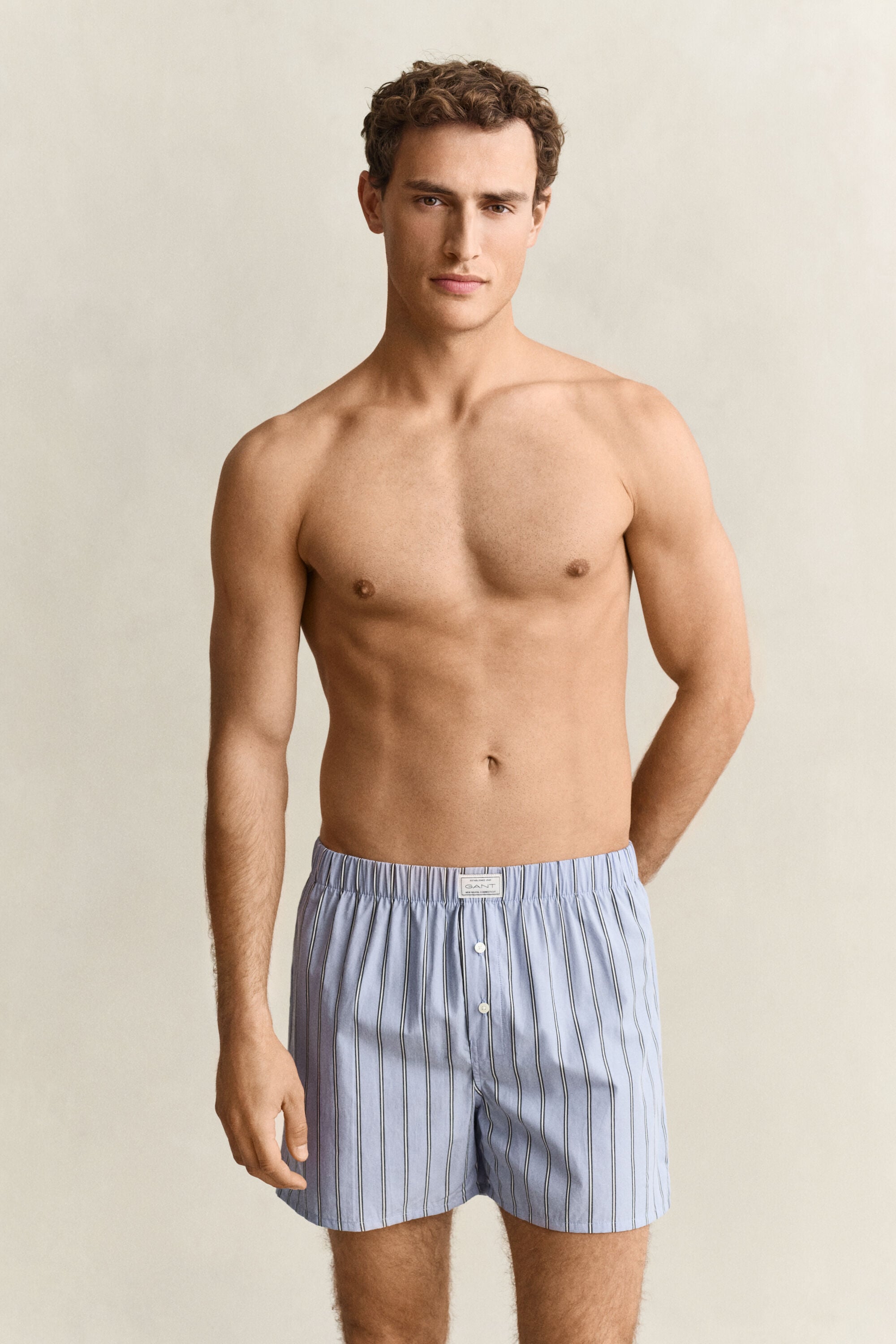 Set van twee gestreepte boxershorts