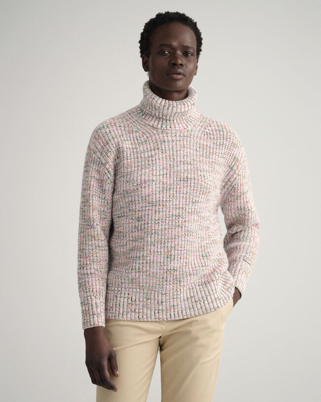 Meerkleurige trui met rolkraag