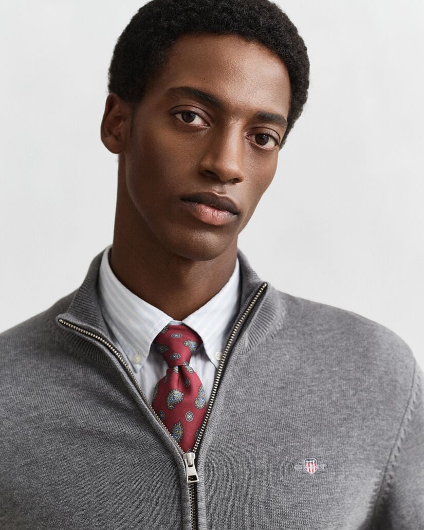 Casual vest van katoen met ritssluiting