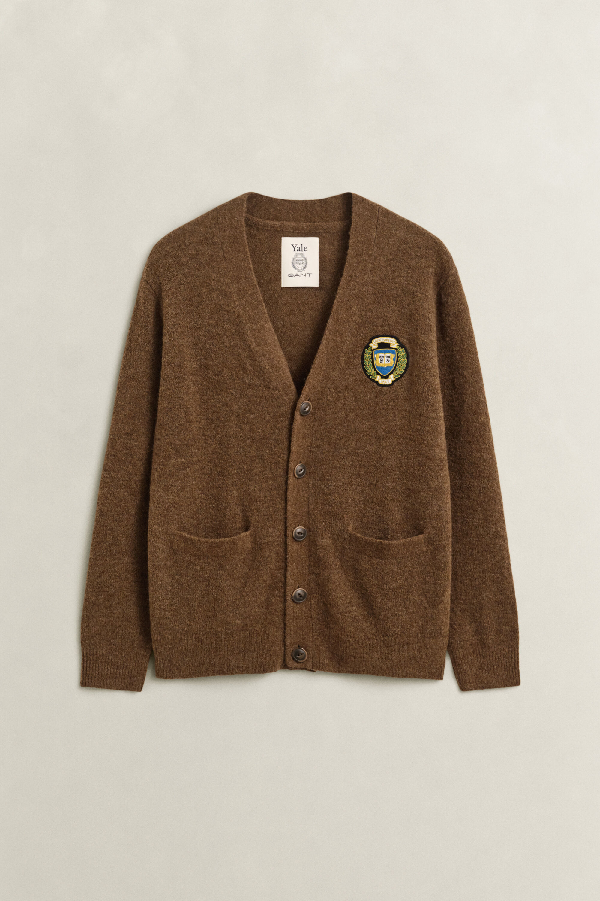 Gant x Yale vest van geborstelde wol