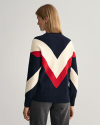 Sweater met ronde hals en kleurblokken