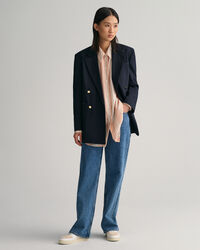 Oversized gestreept zijden overhemd