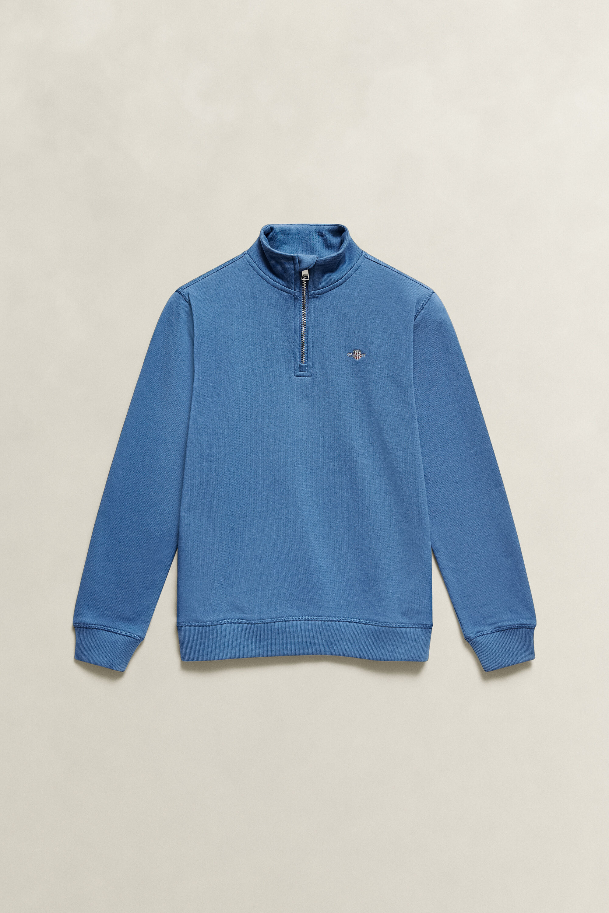 Sweatshirt met korte rits en schild voor tienerjongens