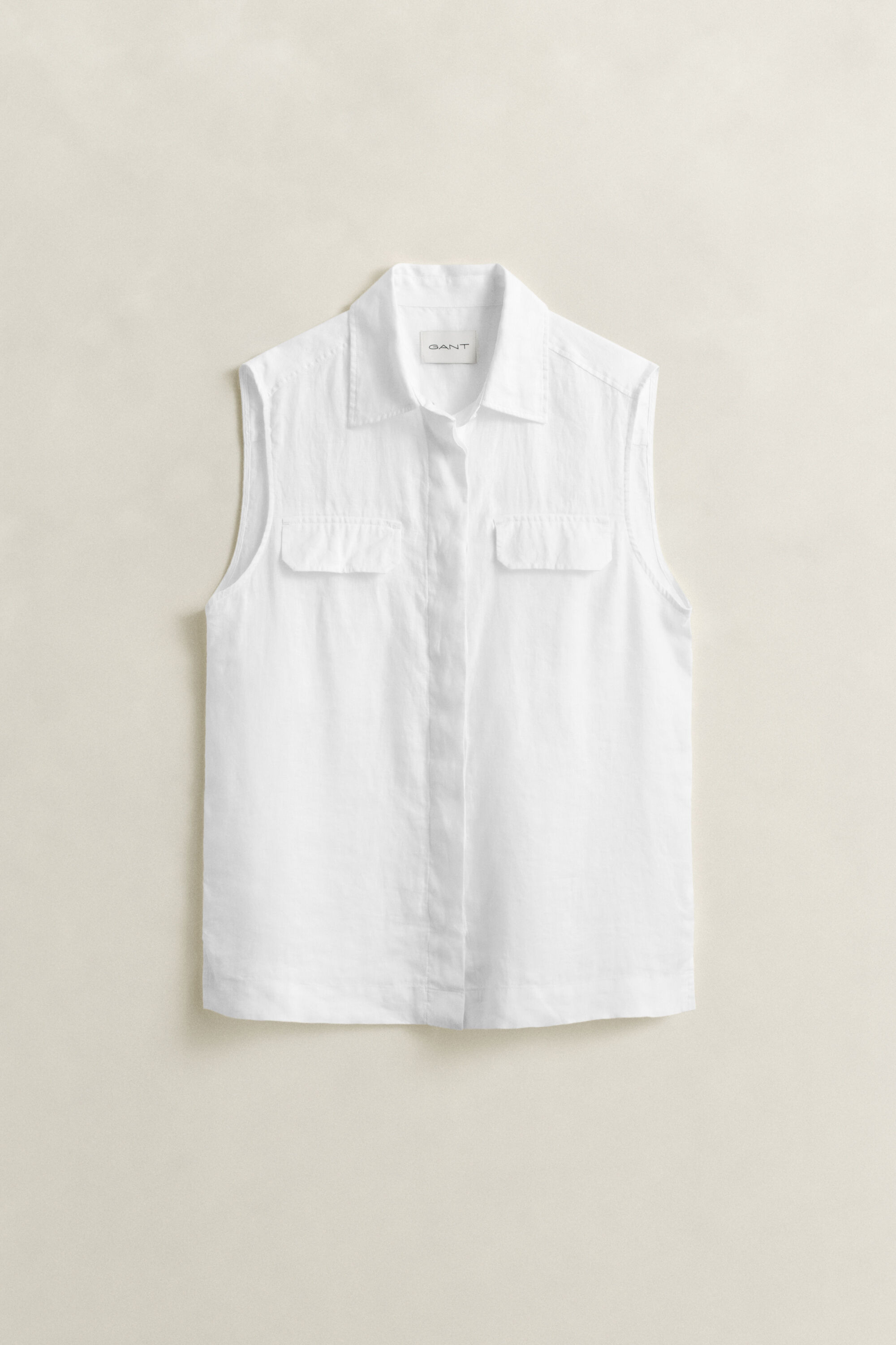 Mouwloze linnen blouse