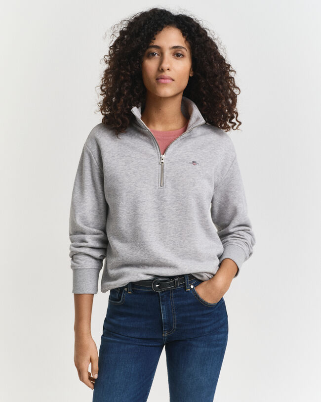 Shield sweatshirt met korte rits