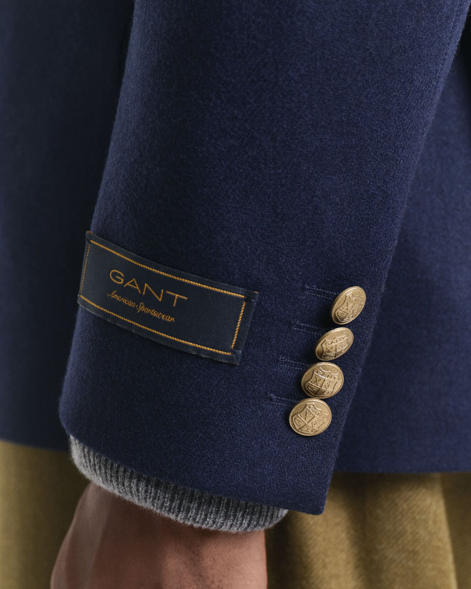 Slim Fit Club blazer van wolflanel