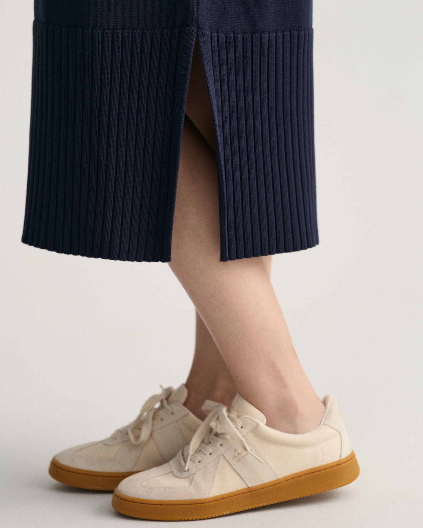 Gebreide jurk met Bretonse strepen