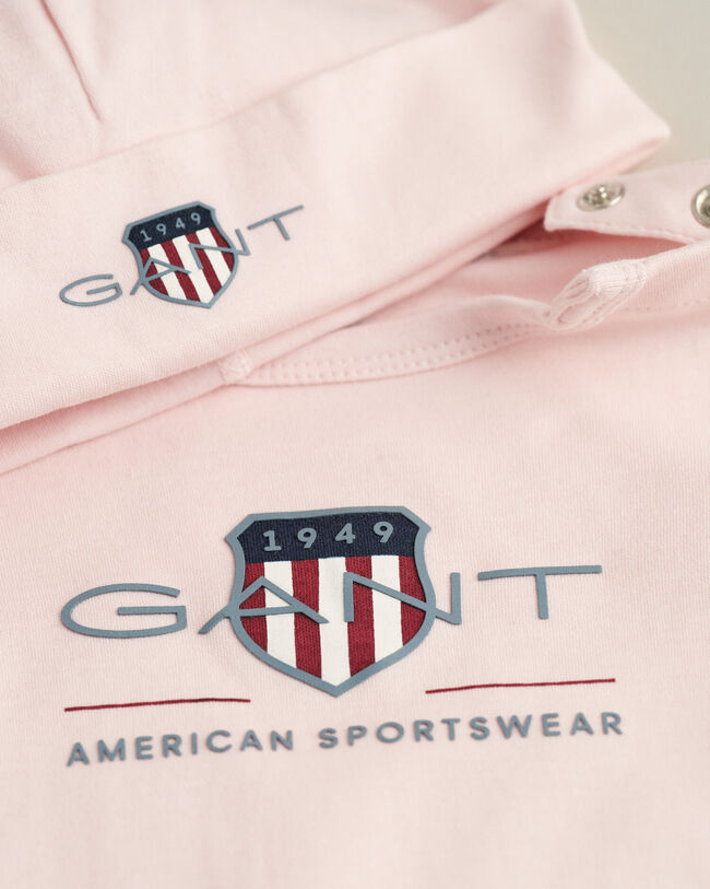 Baby Archive Shield romper & beanie