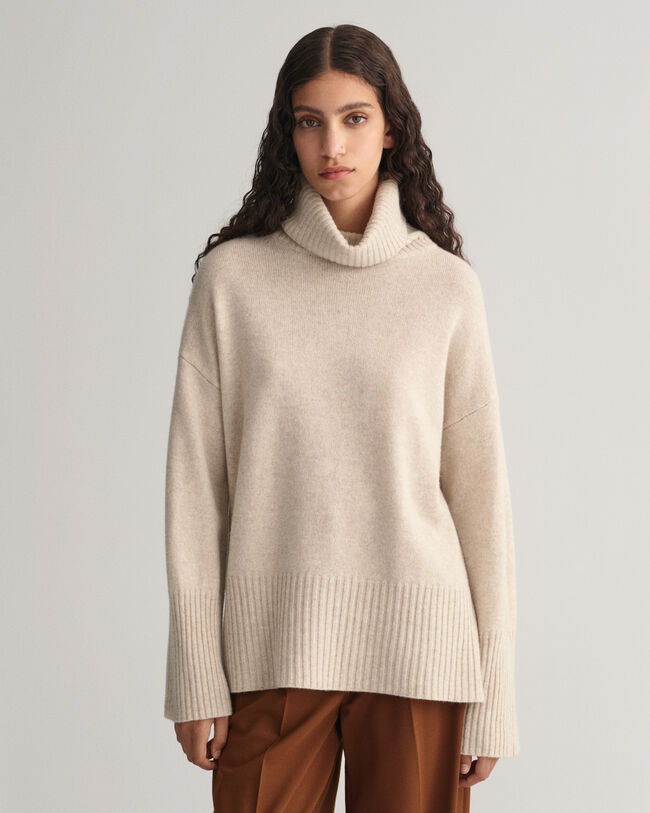 Lounge sweater met rolkraag