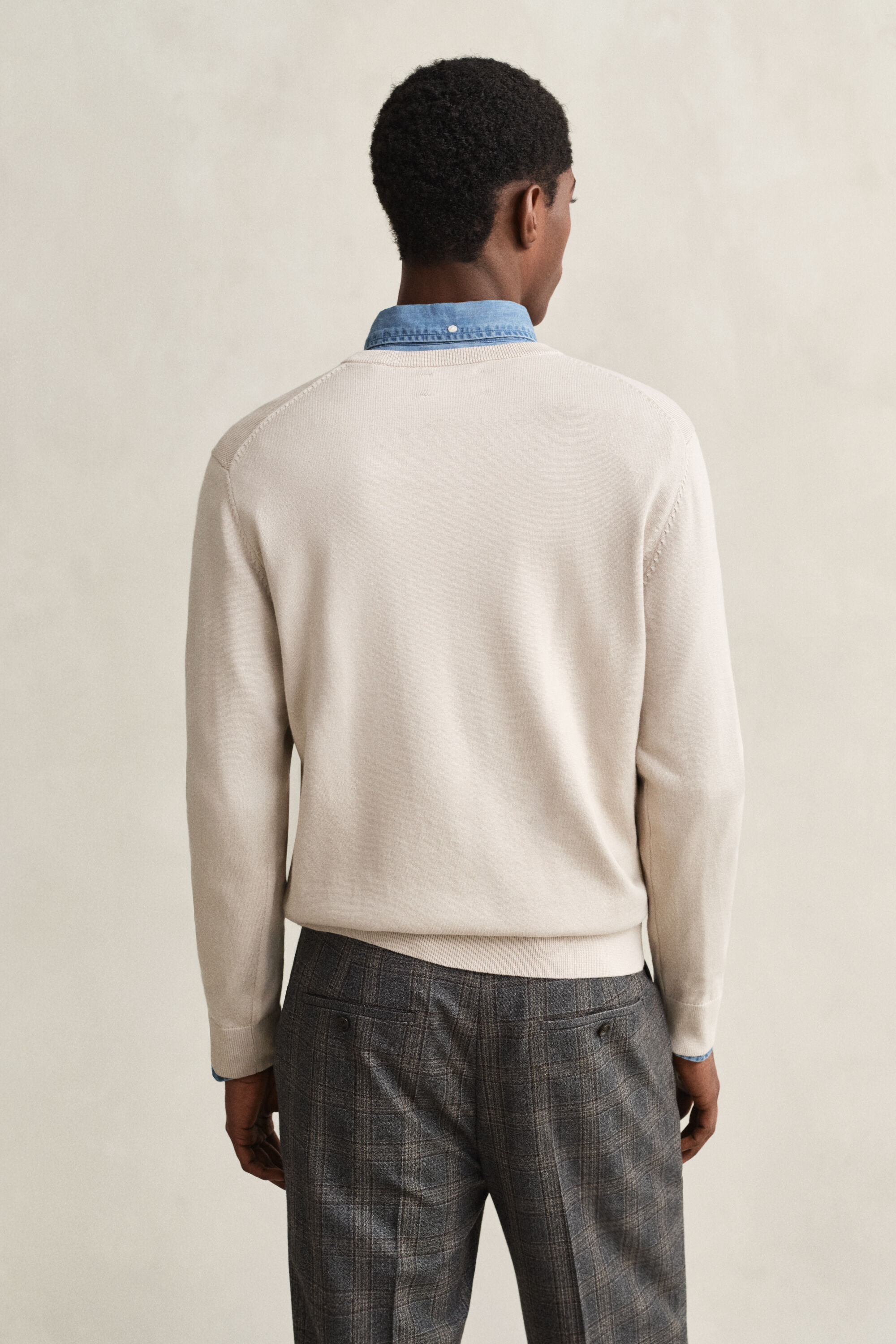 Klassieke sweater van katoen met V-hals