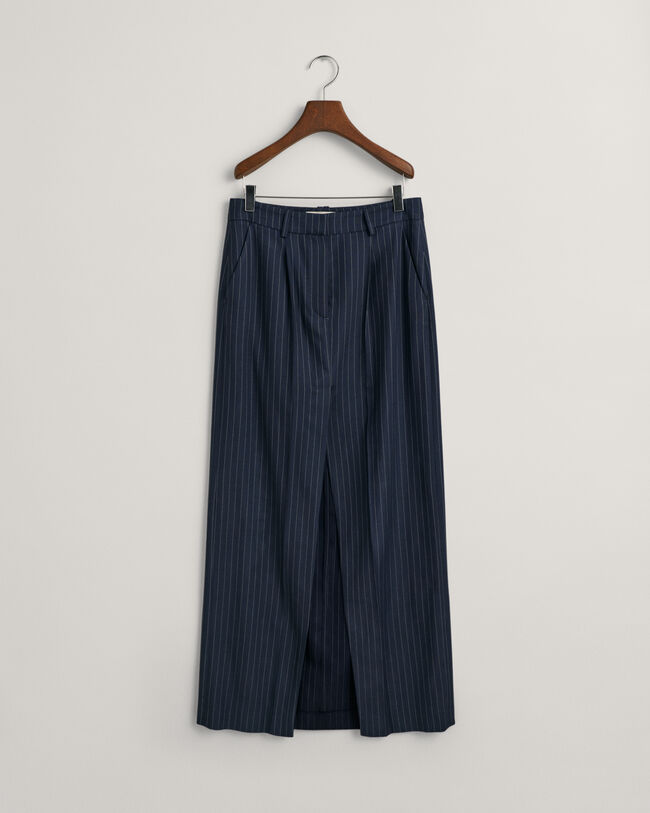 Pinstripe maxirok met plooien