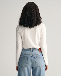 Shield piqué poloshirt met lange mouwen