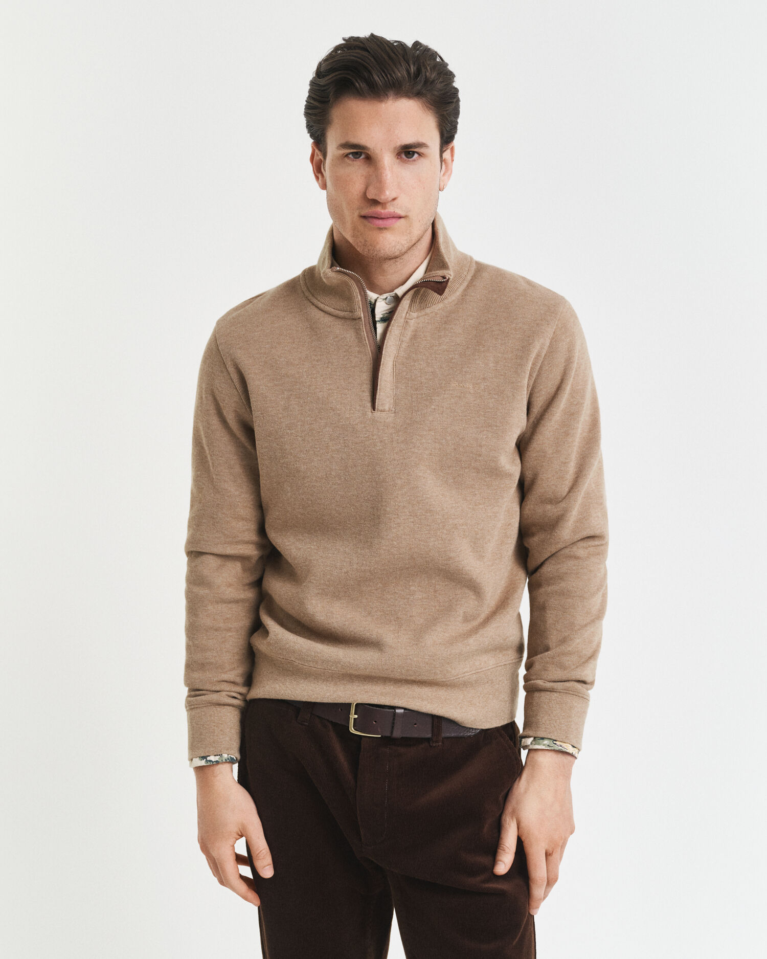 Sacker Rib sweatshirt met korte rits