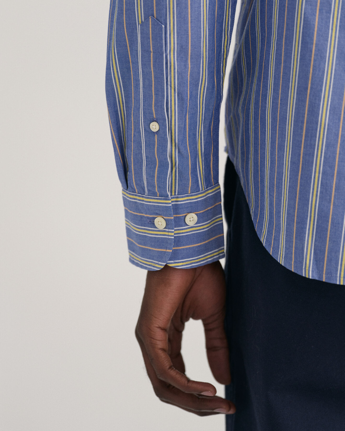 Regular Fit poplin overhemd met strepen