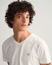 Original Slim Fit T-shirt met V-hals
