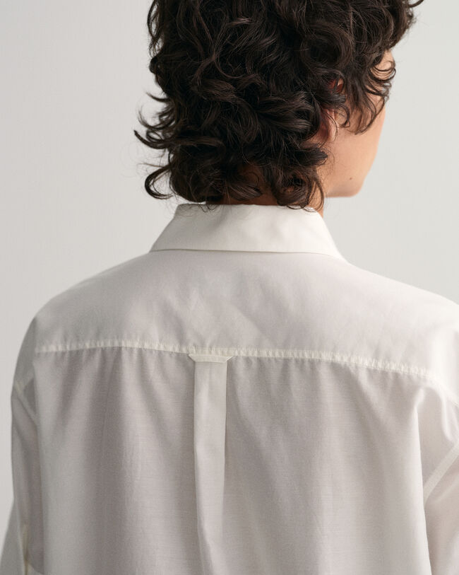 Relaxed Fit overhemd met korte mouwen van katoen en zijde