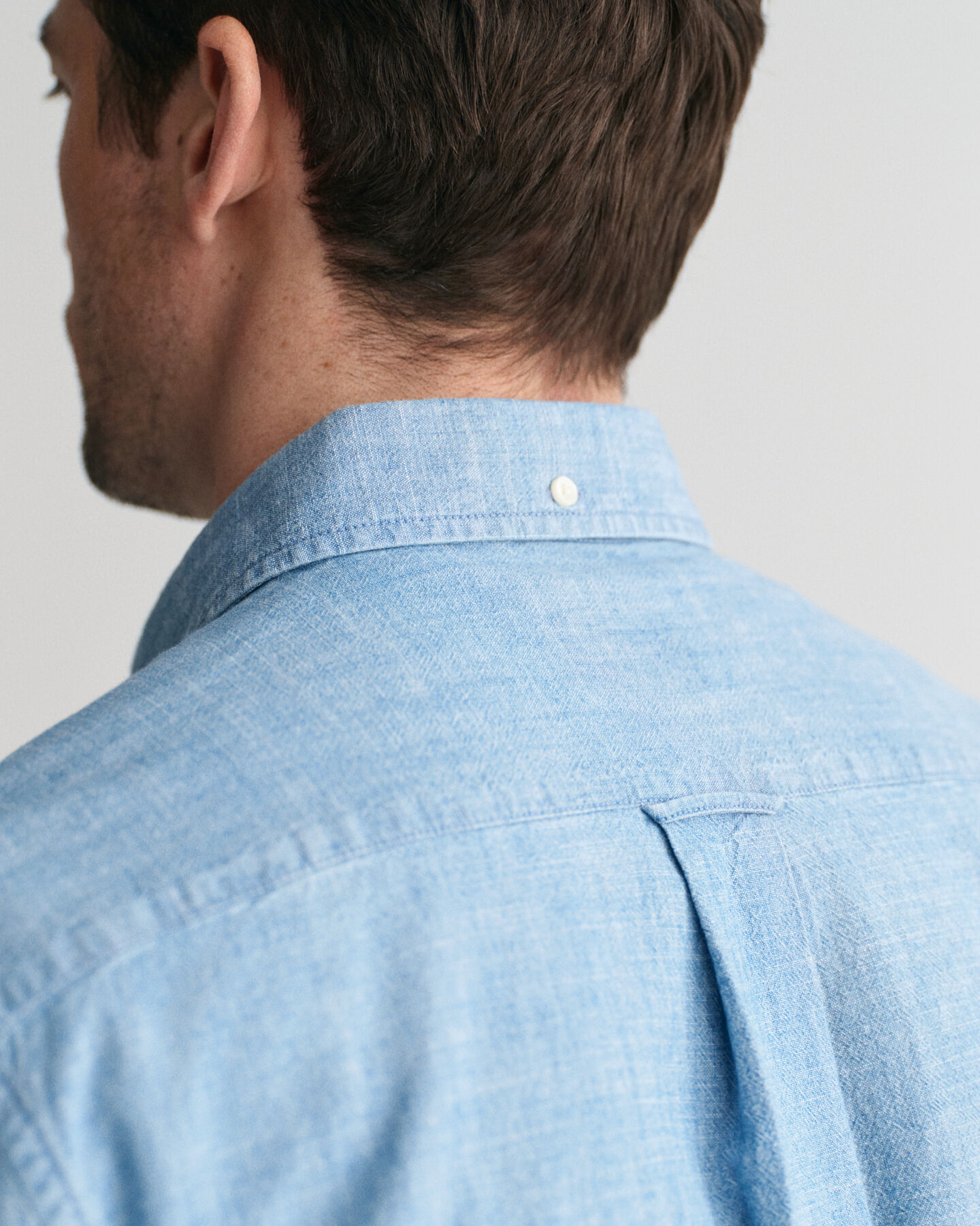 Regular Fit indigo chambray overhemd