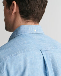 Regular Fit indigo chambray overhemd
