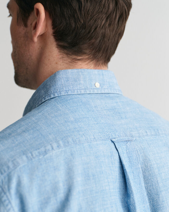 Regular Fit indigo chambray overhemd