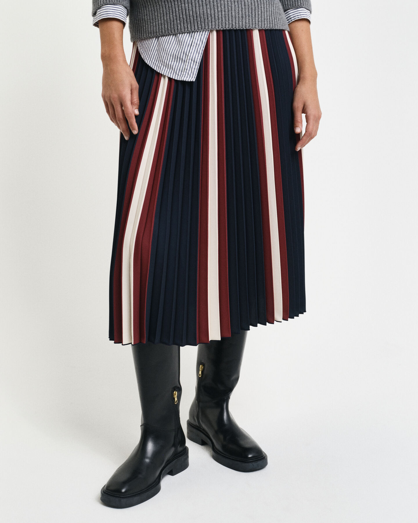 Gestreepte plooirok
