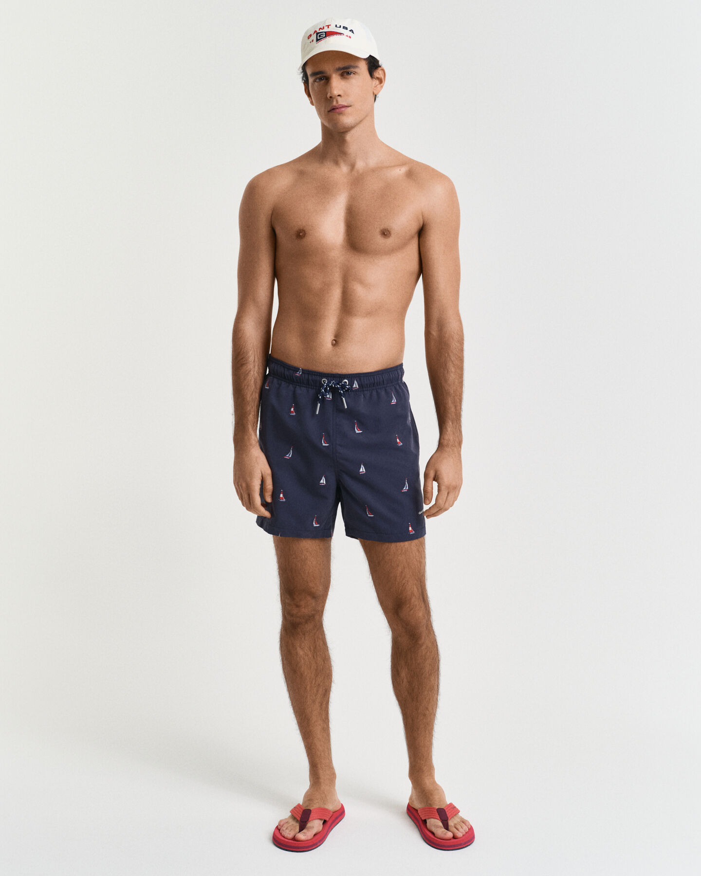 Zwemshort met geborduurde boot