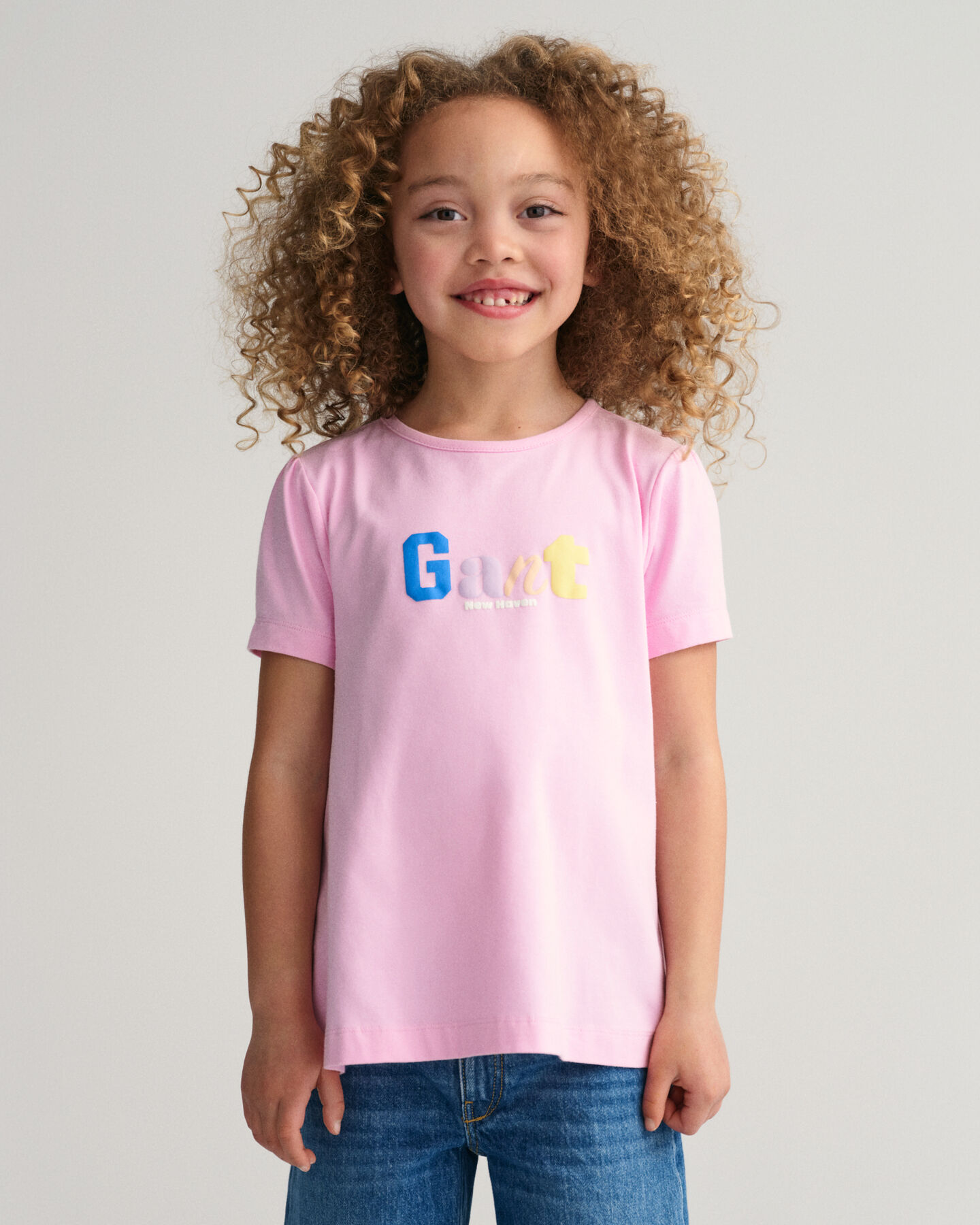 Girls GANT jersey top met korte mouwen en print