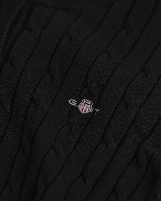 Kabelgebreid vest van stretchkatoen