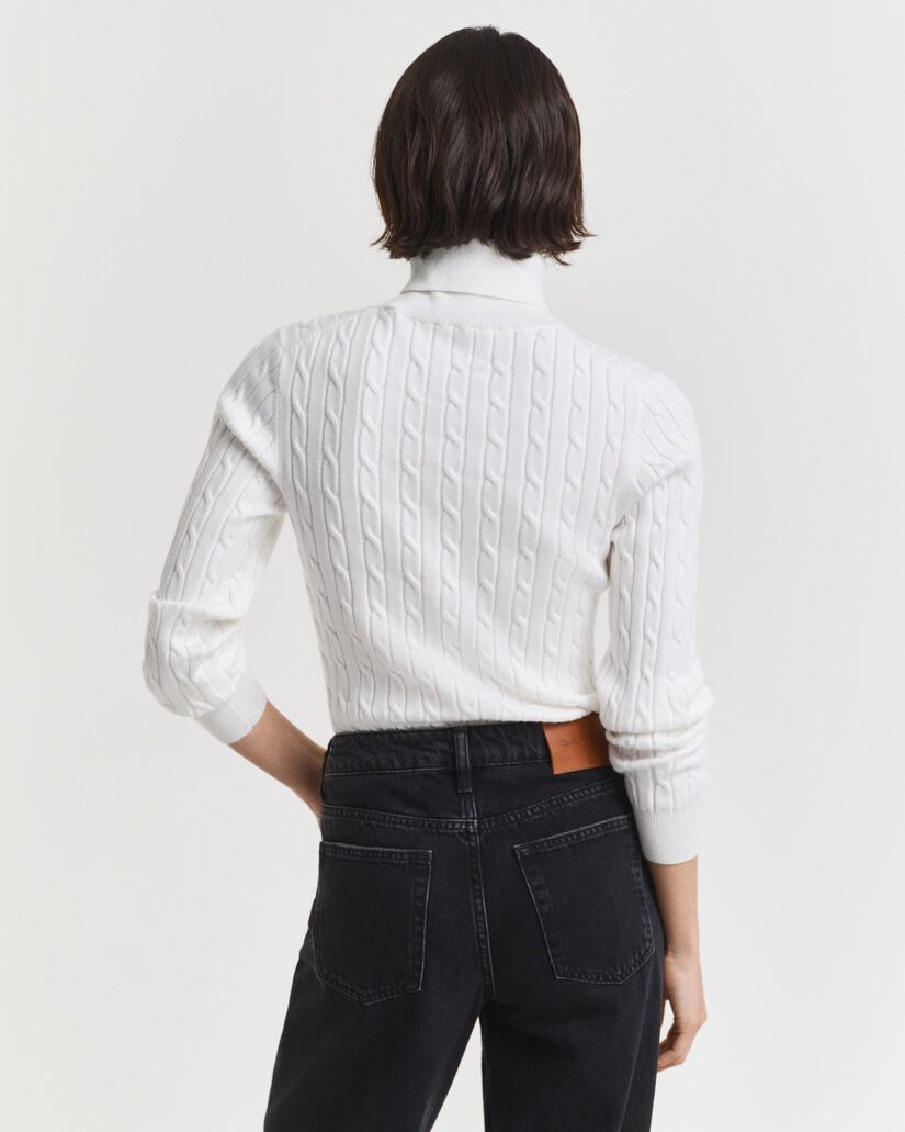 Kabelgebreide coltrui van stretchkatoen