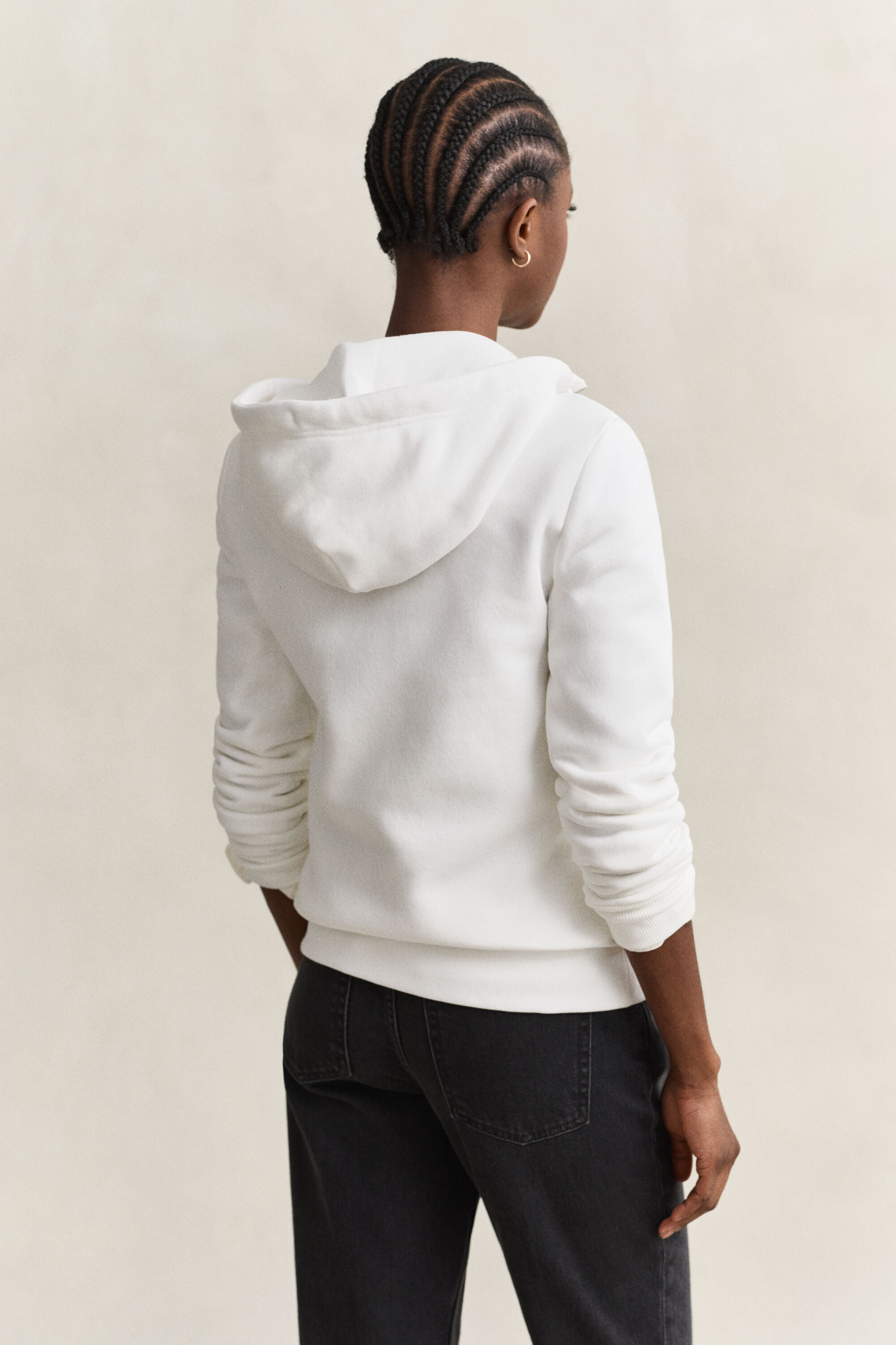 Tonal Shield hoodie met ritssluiting